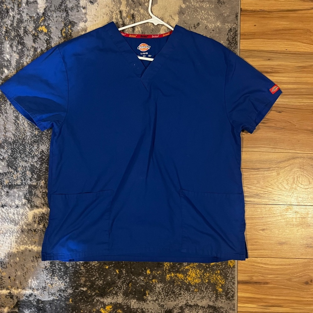 Dickies Unisex Royal Blue Short Sleeve Scrub Top